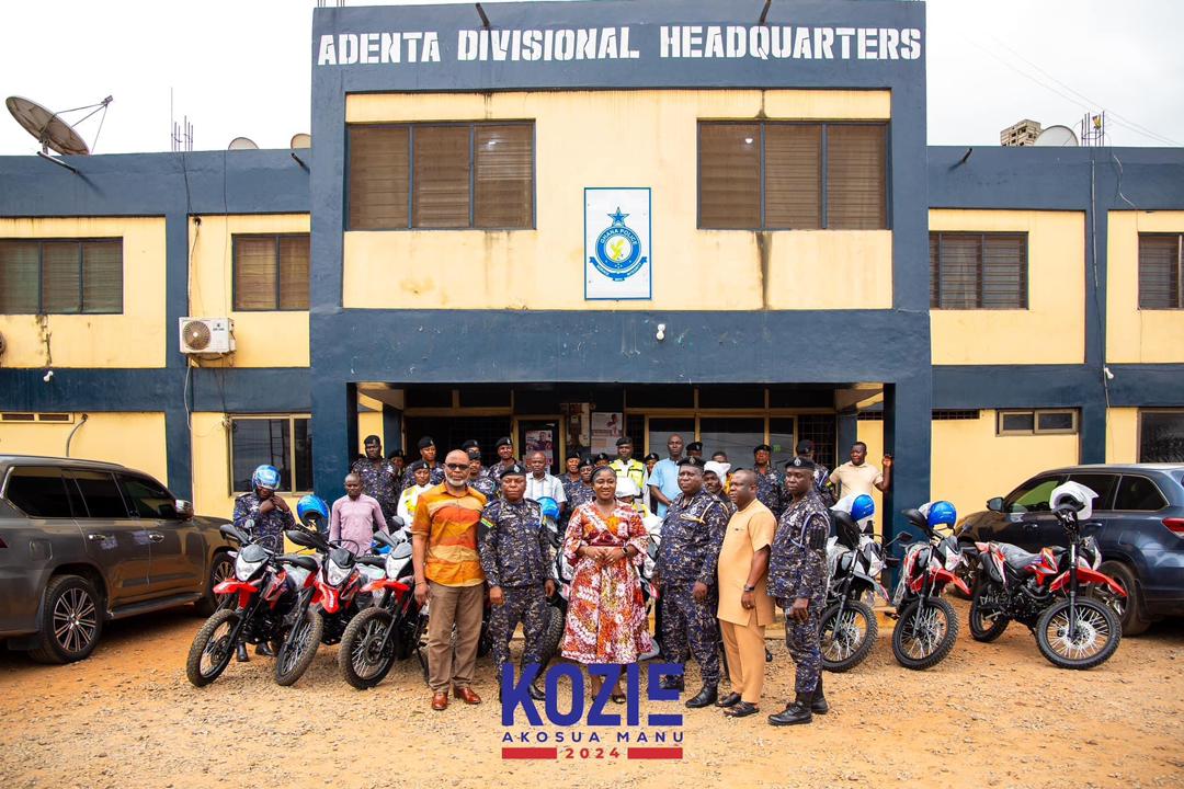 Kozie boosts Adentan security with donation of motorbikes to police 