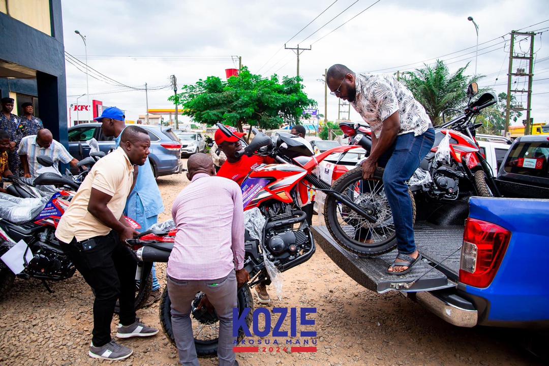 Kozie boosts Adentan security with donation of motorbikes to police 