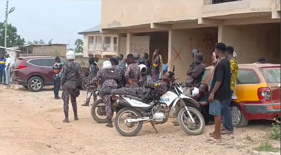 Kasoa Opeikuma Residents Clash with Police, Landguards Over Forced Eviction