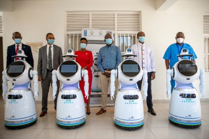 Robots being used to attend to Coronavirus patients in Rwanda.