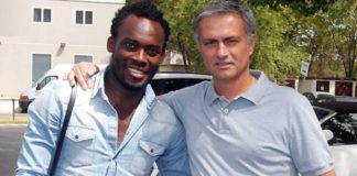 Essien with Jose Mourinho