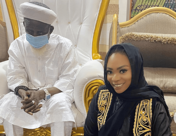 Shatta Michy, the baby mama of Shatta Wale has received blessings from the National Chief Imam of Ghana, Sheikh Osmanu Nuhu Sharubutu