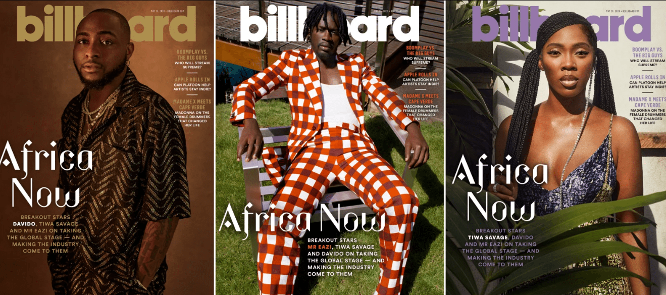 Davido, Tiwa Savage and Mr Eazi cover Billboard magazine’s first issue