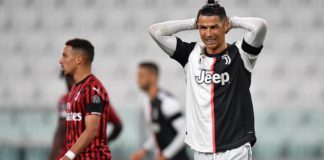 Cristiano Ronaldo of Juventus reacts during the Coppa Italia Semi-Final Second Leg match between Juventus and AC Milan at Allianz Stadium on June 12, 2020 in Turin, Italy Image credit: Getty Images