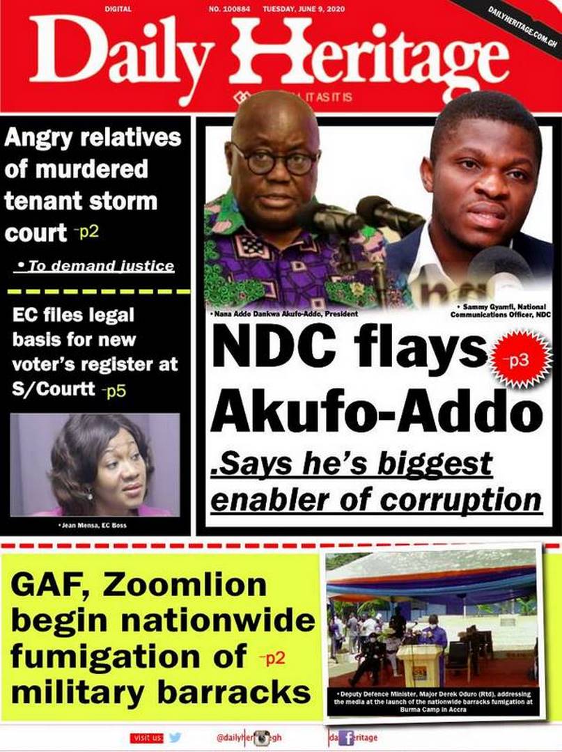 Newspaper Headlines: Tuesday, June 9, 2020 - Adomonline.com