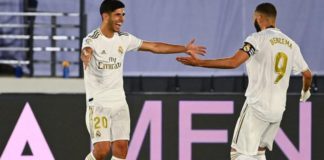 Karim Benzema (right) scored Real's first and assisted Marco Asensio (left) for the second