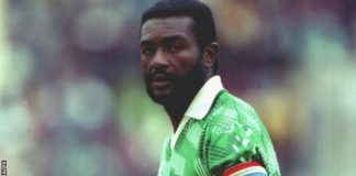 Stephen Tataw was captain of Cameroon as they reached the quarter-finals of the 1990 World Cup in Italy