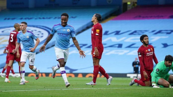 Raheem Sterling celebrates for Manchester City, 2020 Image credit: Getty Images