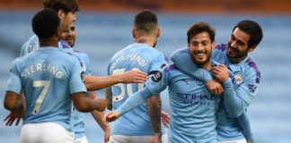 Riyad Mahrez and Kevin De Bruyne celebrate a Manchester City goal. Image credit: Getty Images