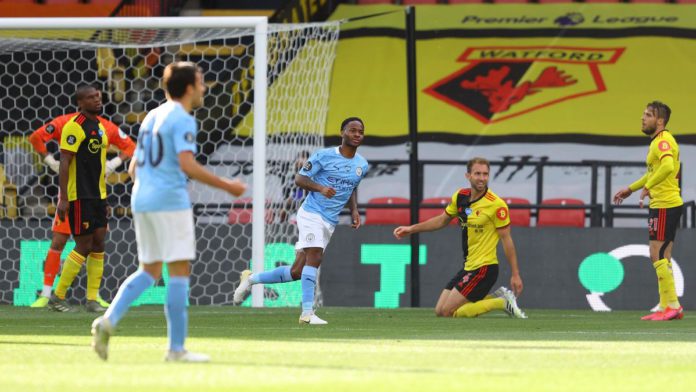 Raheem Sterling celebrates scoring the opening goal Image credit: Getty Images