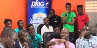 PFAG officials with Ghana Premier League players