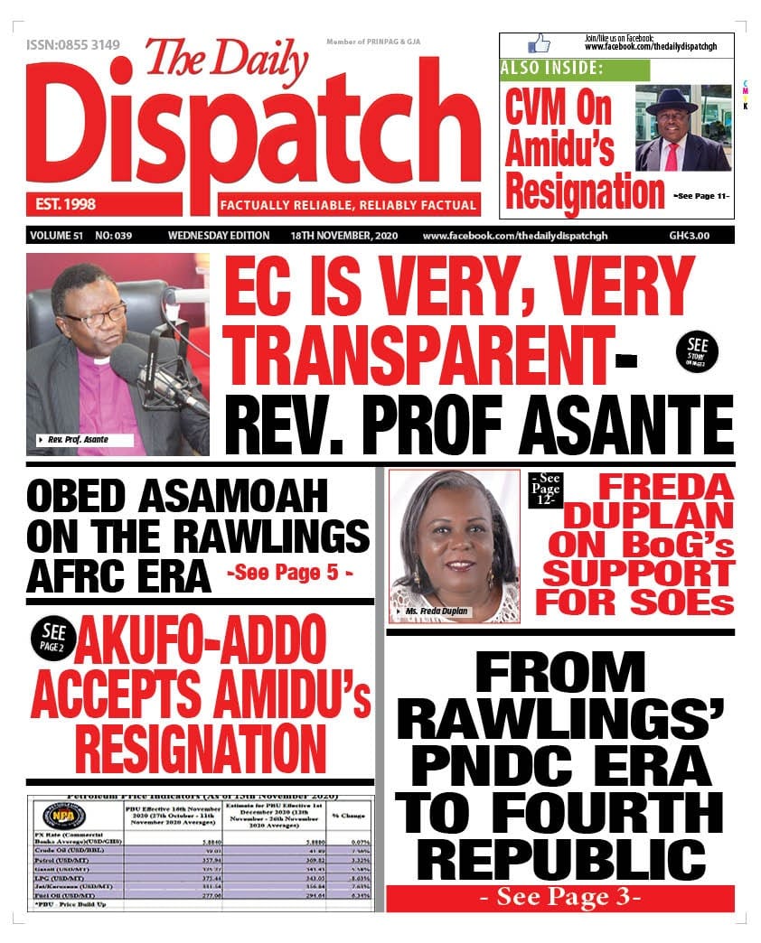 Newspaper Headlines: Wednesday, November 18, 2020 - Adomonline.com