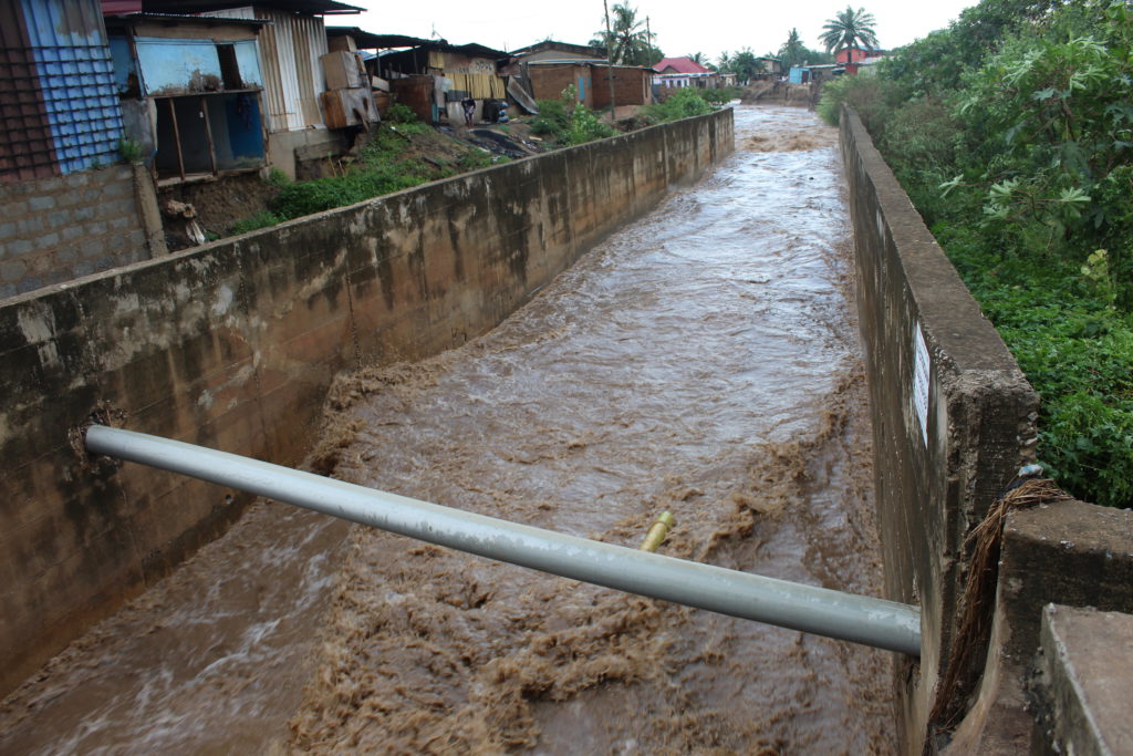 Gutter almost full after downpour in Dome  - Photo by Patience Korkor Hesse / Adom News