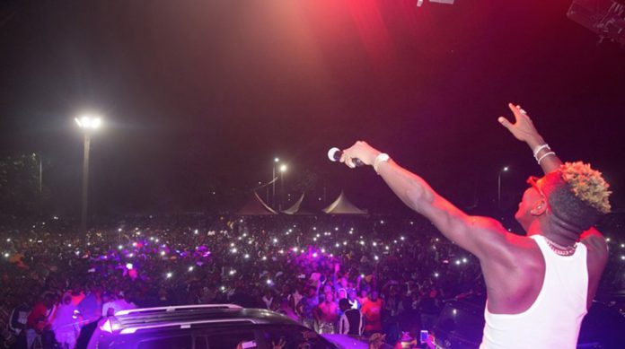 Shatta Wale at Hohoe victory concert organized by Energy Minister Peter Amewu in December 2020