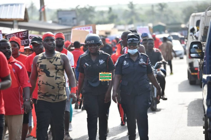 NDC protest on election results