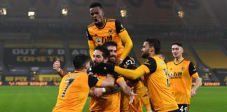 Wolves players celebrate