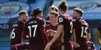 Stuart Dallas of Leeds United celebrates with teammates Image credit: Getty Images