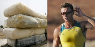 NATHAN BAGGALEY (PICTURED) WAS ARRESTED IN 2018 FOR PLAYING AN "IMPORTANT ROLE" IN A LARGE-SCALE DRUG-SMUGGLING OPERATION. PHOTOS BY AFP / STRINGER VIA GETTY IMAGES (L) AND MLADEN ANTONOV / AFP (R)