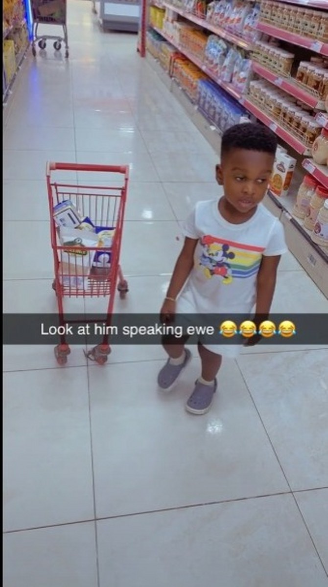 John Dumelo's son leaves fans in awe with 'Ewe' lessons [Video]