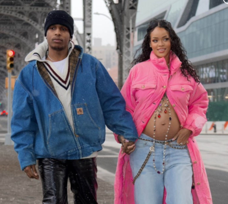 Heavily pregnant Rihanna captured on a date night with ASAP Rocky