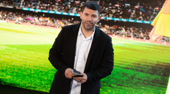 BARCELONA, SPAIN - DECEMBER 15: Sergio Kun Aguero of FC Barcelona attends during a press conference to announce his retirement from football at Camp Nou stadium on December 15, 2021, Barcelona, Spain. (Photo By Marc Graupera Aloma/Europa Press via Getty Images)