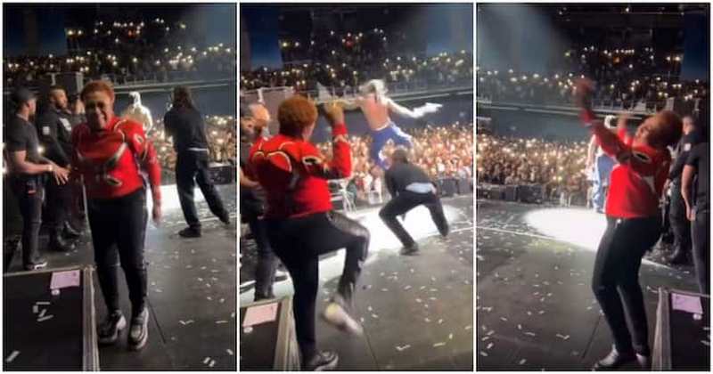 Burna Boy’s mother dances like a rockstar on stage during son’s ...