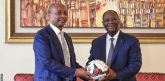 Caf boss Patrice Motsepe met Ivorian President Alassane Ouattara in Abidjan