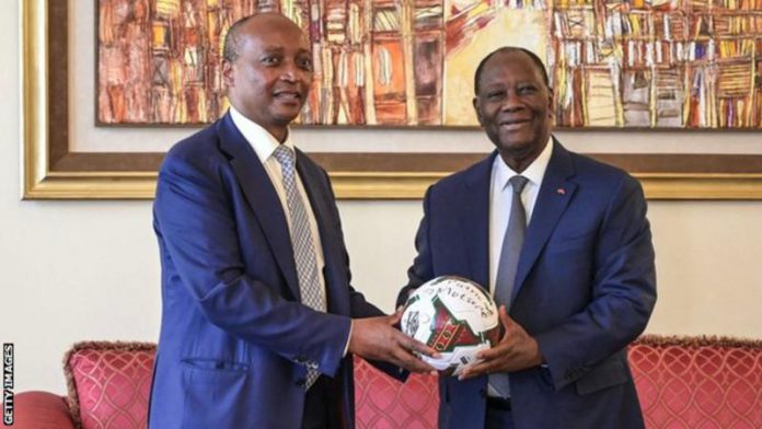 Caf boss Patrice Motsepe met Ivorian President Alassane Ouattara in Abidjan