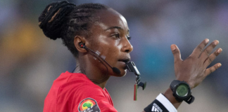 Salima Mukansanga is the first woman to referee a match at the finals of the Africa Cup of Nations