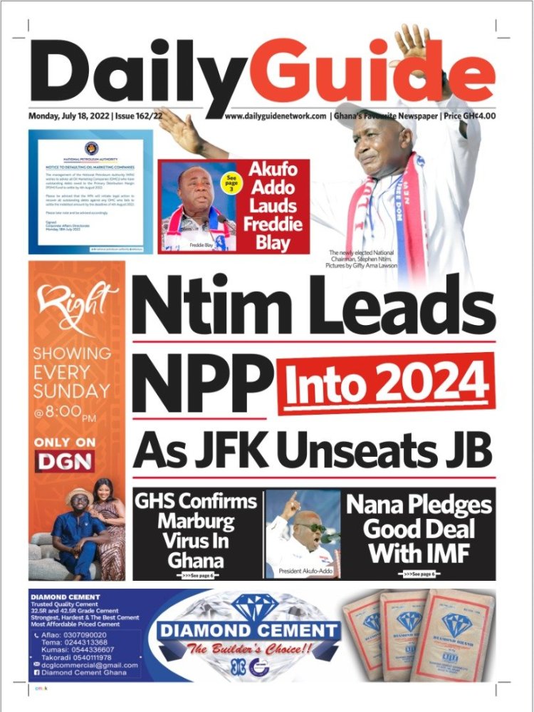 Newspaper Headlines: Monday, July 18, 2022 - Adomonline.com