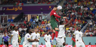 Ghana players watch Ronaldo