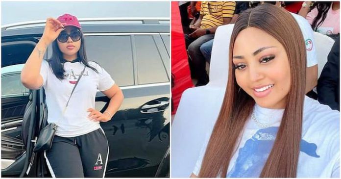 Regina Daniels shares new pics of her in a nightgown. Credit: @reginadaniels