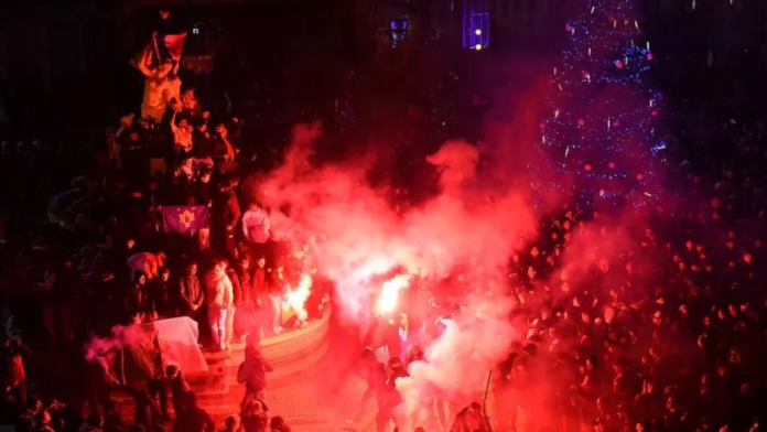 The boy was run over as France fans celebrated in the centre of Montpellier (file picture)