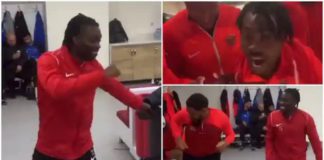 Video Of Christian Atsu celebrating with his teammates at Hatayspor club. Photo Source: @addojunr