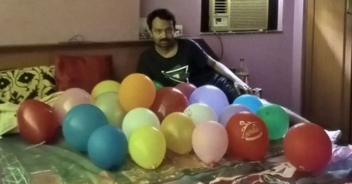 Aakash Majumdar, 28 is besotted with his collection of inflatable partners (Image: Jam Press)