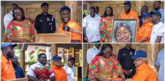 Obour, Ras Nene, and others delivered Otumfuo's Val's day gift to his wife, Lady Julia Photo source: Manhyia Palace