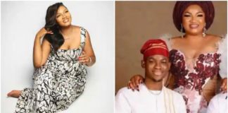 Omotola Jalade shows of her son, reveals she started having kids at the age of 19 Credit: @realomosexy