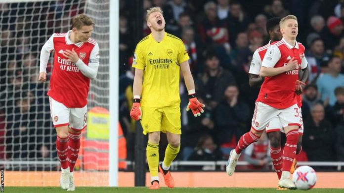 Aaron Ramsdale conceded inside the first 30 seconds for the second time at Emirates Stadium this season