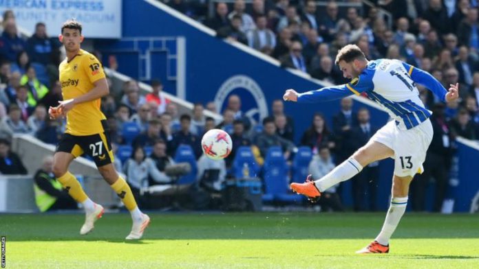 Pascal Gross's second goal of the game will go down as one of the strikes of the season