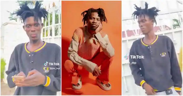 Kwesi Arthur Lookalike (Left, Right), Kwesi Arthur (Middle) Photo Source: jnr_MP (TikTok), Kwesi Arthur (Instagram)