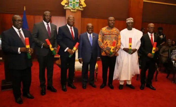 Akufo-Addo swears in 5 new Ministers and a deputy