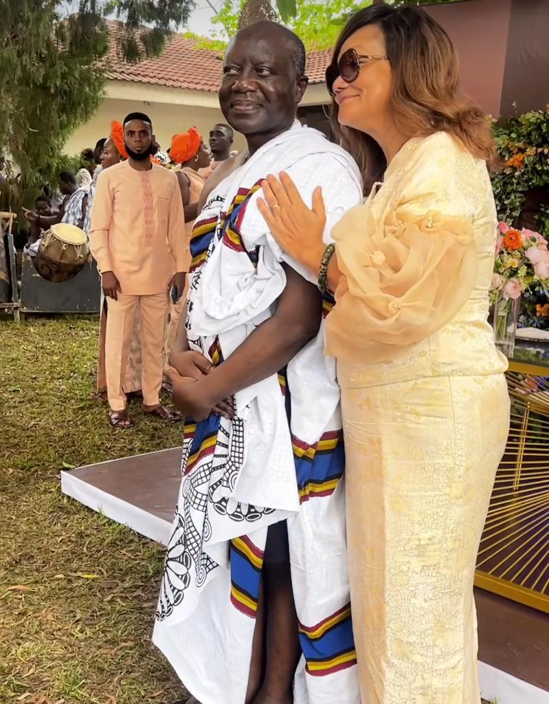 Fans react as Ken Ofori-Atta and wife chop love [Video]