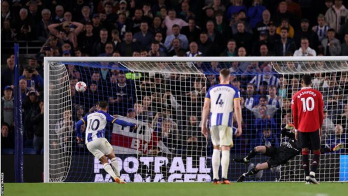 Only Manchester City's Erling Haaland (seven out of seven) has a better 100% record from the penalty spot in the Premier League this season than Brighton's Alexis Mac Allister (six out of six)