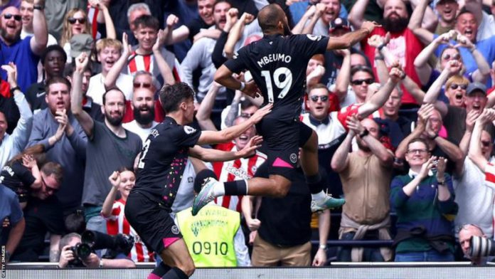 Bryan Mbeumo scored his first Premier League brace at Tottenham Hotspur Stadium