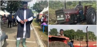 John Dumelo Ploughs Farm Land With Tractor Photo Source: johndumelo1