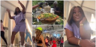 Jackie Appiah works out in a video. Image Credit: @jackieappiah