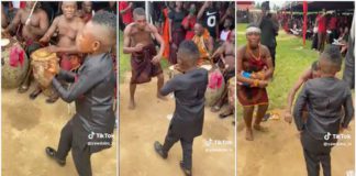 Ghanaian Actor Yaw Dabo doing the Kete dance Photo Source: yawdabo_tv