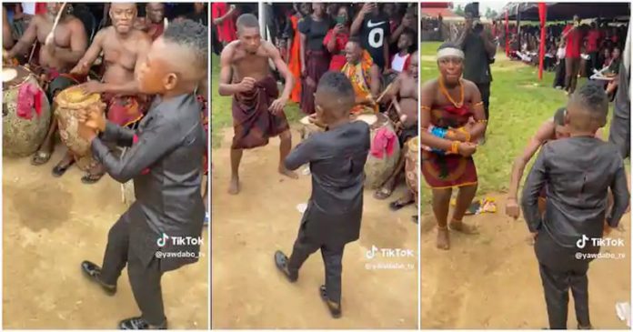 Ghanaian Actor Yaw Dabo doing the Kete dance Photo Source: yawdabo_tv