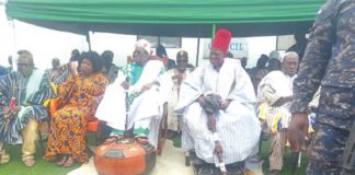 Sunniyong Maalu Sungmaali Naa Bagbin I (left) with Naa Widaana Nanga II, the Paramount Chief of Takpo, after the ceremony