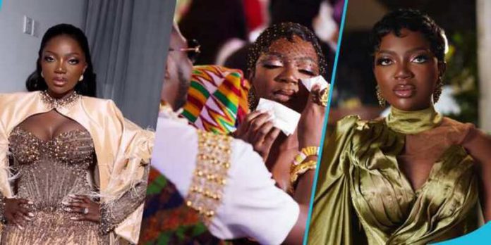 Ghanaian bride Jennea sheds tears on her wedding day. Photo credit: @focusnblur